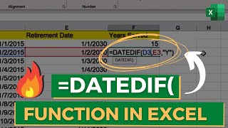 How to use DATEDIF Function in Excel  Excel Functions [upl. by Arem5]