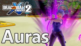 Dragon Ball Xenoverse 2 DBX2 Todas as Auras Fenda Temporal e Aura da Vitoria [upl. by Attolrahc]