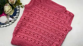 🌷 Chalequito tejido a crochet [upl. by Ecerehs]