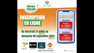 OUVERTURE DES INSCRIPTIONS EN LIGNE AU TITRE DE LANNÉE SCOLAIRE 20242025 [upl. by Aihsenrad]