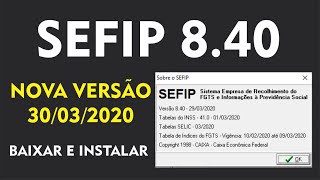 SEFIP 840 de 30032020  NOVA VERSÃO COM TABELA INSS 032020 [upl. by Toby]