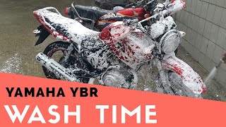 Yamaha YBR 125 Pakistan  Wash amp Wax at Home [upl. by Annitsirhc]