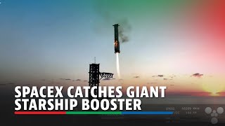 SpaceX catches giant Starship booster in fifth flight test  ABSCBN News [upl. by Pacorro26]