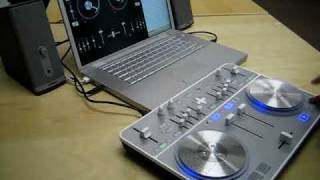 First look Vestax Spin DJ Controller with Algoriddim djay Software [upl. by Eicam]