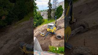 RC trench roller compacting upper banks of Lake Geneva [upl. by Eerat]