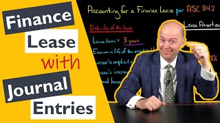 Finance Lease Example  Lessee  ASC 842 [upl. by Llerrad]