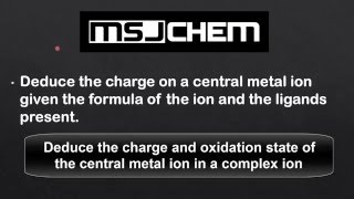 131 Deduce the oxidation state and charge on a central metal ion HL [upl. by Katine190]