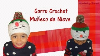 Gorro de navidad muñeco de nieve tejido a crochet [upl. by Accire595]