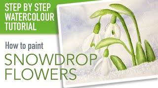 How to Paint Watercolour Snowdrops  A Step by Step Watercolour Tutorial [upl. by Masao]