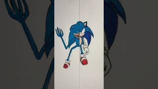 Shin Sonic and Sonic Split Drawing art drawing sonic shorts [upl. by Halimak]