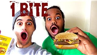 QUARTER POUNDER IN ONE BITE Challenge [upl. by Nekcarb471]