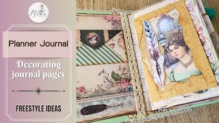 Decorating Journal Pages for our Planner Journal Flip Through [upl. by Aleris256]