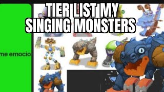 tier list do my singing monsters [upl. by Trebmal]