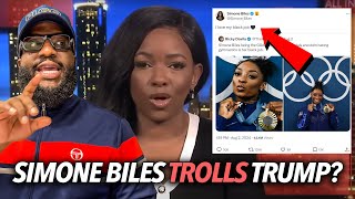 Kamala Harris Puppet Jasmine Crockett Celebrates Simone Biles Trolling Trump About Black Jobs On X [upl. by Vanden277]