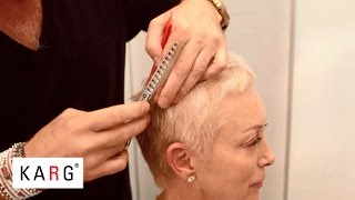 How to cut short blond hair pixie like with texturizing thinning shears [upl. by Ajaj]