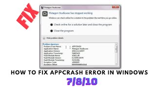 fix appcrash error Applicationexe Has Stoped Working │Work For All Windows 7 8 10 [upl. by Meluhs]