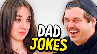 Dad Jokes  Dont laugh Challenge  Abby vs Matt 2  Raise Your Spirits [upl. by Eilla]