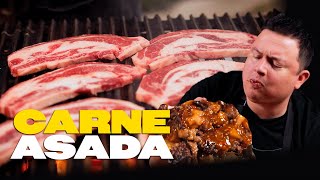 La Carne Asada MÁS BARATA de primera marinado sazón y salsa molcajeteada [upl. by Hanauq]