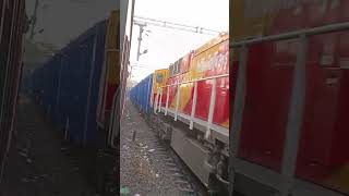 Gandhidham WDG4G Locomotive With Goods Train shortsfeed shortvideo [upl. by Llimaj933]