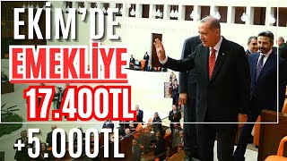 EMEKLİ 4A4B4C SSK BAĞKUR 17400TL EKİM MAAŞ EK ZAM YENİ MAAŞ TABLOSU DUL VE YETİM NE KADAR EK ZAM [upl. by Weslee]