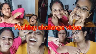 Very funny challenge video  Pinching challenge video  🤣🤣  Mom and daughter👧 [upl. by Whittemore]