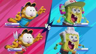 Garfield and Garfield Vs SpongeBob and SpongeBob  Nick All Star Brawl 2 [upl. by Anayet334]