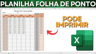 Planilha de Folha de Ponto no Excel  Baixar Grátis  Como Somar Horas Extras Trabalhadas [upl. by Pantin]