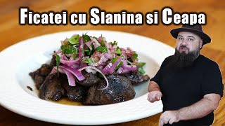 Ficatei de Pui la Tigaie cu Slanina Afumata si Salata de Ceapa  Florin Arvunescu [upl. by Iahk57]