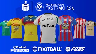 Ekstraklasa Kits Review202425 for PES and EAFCFIFA [upl. by Hillel860]