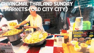 Chiang Mai Thailand Sunday Markets Walking Tour With Captions in the old city [upl. by Massey455]