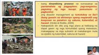 Kahulugan ng Disaster at Disaster Management Plan [upl. by Loeb786]