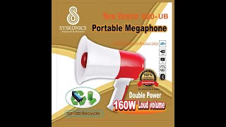 Syskonics Rechargeable 160 Watts Bluetooth Megaphone 📣 With Microphone Recording USB amp Bluetooth [upl. by Gine301]