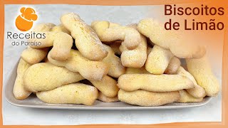 BISCOITOS DE LIMÃO nada melhor para acompanhar um chá ou um café  🍎 Receitas do Paraíso [upl. by Ahtnamys]