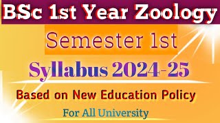 BSc 1st Year 1st Semester Zoology Syllabus 2024  Bsc 1st Semester Zoology Syllabus 2024 [upl. by Dlanar]