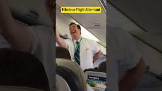 Flight Attendant takes a HILARIOUS approach to the safety instructions shorts aviation atc [upl. by Goth]