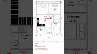 28×33 house plan2bhk with parking houseplan home housedesign house [upl. by Zetnod602]