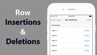 Swift  How to create UITableView programmatically insert and delete rows with animation [upl. by Llerrut]