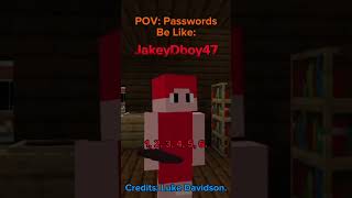 POV Passwords Be Like  Minecraft Short  Credits lukedavidson81  Minecraft2024 [upl. by Eldwon]