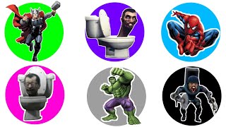 Spin Wheel Skibidi Toilet Semi Large Grandpa Skibidi Toilet SpiderMan Thor Hulk Buzsaw Mutant [upl. by Landel]