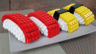 Lego Sushi  Lego In Real Life  Stop Motion Cooking amp ASMR [upl. by Karon]