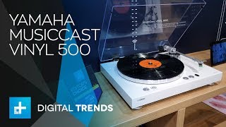 Yamaha MusicCast Vinyl 500 Turntable  Hands On at IFA 2018 [upl. by Shum]