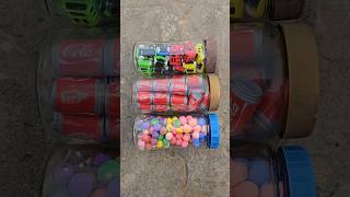 Colorful Toys breaking glass bottle on stairsasmr satisfying shorts [upl. by Ilahsiav71]