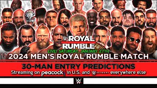 WWE 2024 Mens Royal Rumble Match  30Man Entry Predictions v2 [upl. by Camile]