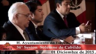 34ª Sesion Solemne de Cabildo 01 Diciembre de 2015 [upl. by Dwyer]