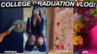 VLOG I FINALLY GRADUATED FROM COLLEGE grwm ceremony grad party gifts friends amp more [upl. by Akired]