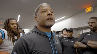 Steve Wilks gives locker room speech after win over Saints [upl. by Yelwah]