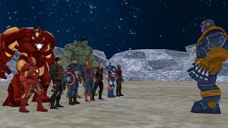 Thanos vs Avengers Part1  Thanos vs Ironman  Hulk  Captain America  Thor  Spiderman [upl. by Ahsrop]