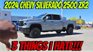 3 Things I Hate About The 2024 Chevy Silverado 2500 ZR2 HD [upl. by Ettenhoj628]