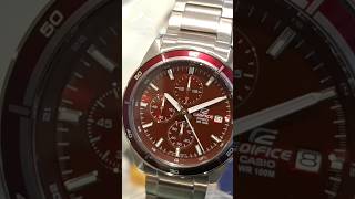 Casio Edifice Red AnalogDial Silver Stainlesssteel Chronograph ED569 casioedifice casio watch [upl. by Deehsar]