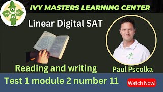 Linear Digital SAT practice test 1 module 2 number 11 reading and writing [upl. by Kern]